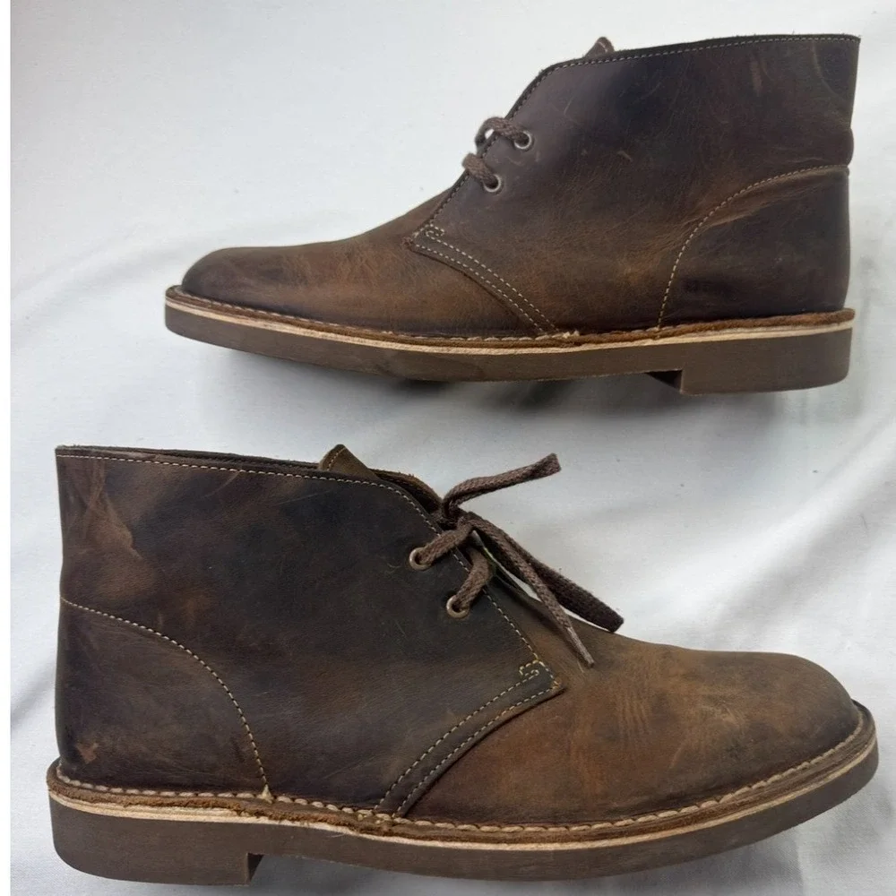 Clarks Bushacre 2 Mens Beeswax Brown Leather Chukka Desert Boots Size 9 26082286